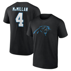 Tetairoa McMillan Carolina Panthers Icon Name & Number T-Shirt - Black for sale