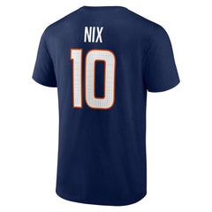 Bo Nix Denver Broncos Icon Name & Number T-Shirt - Navy sale