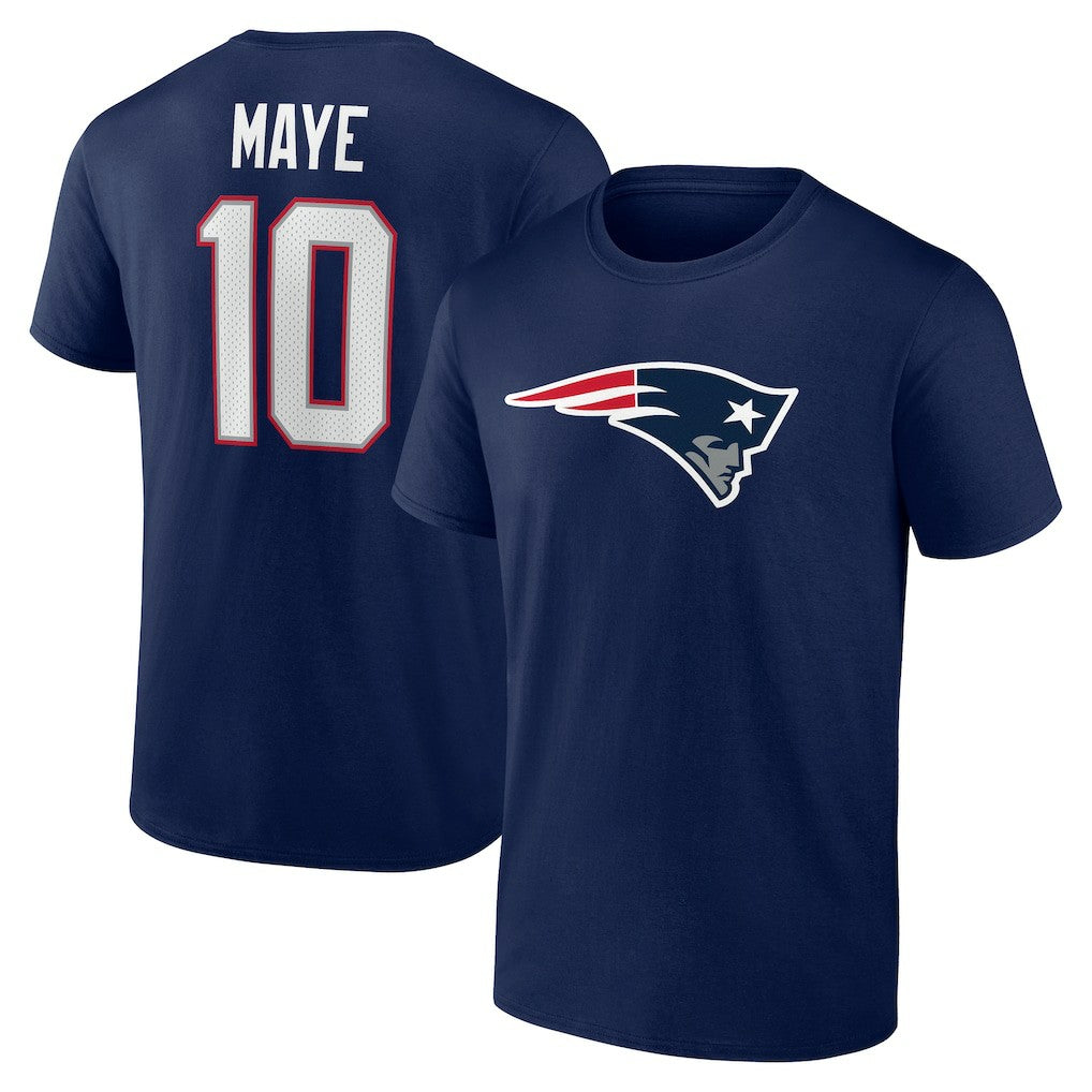 Drake Maye New England Patriots Icon Name & Number T-Shirt - Navy sale