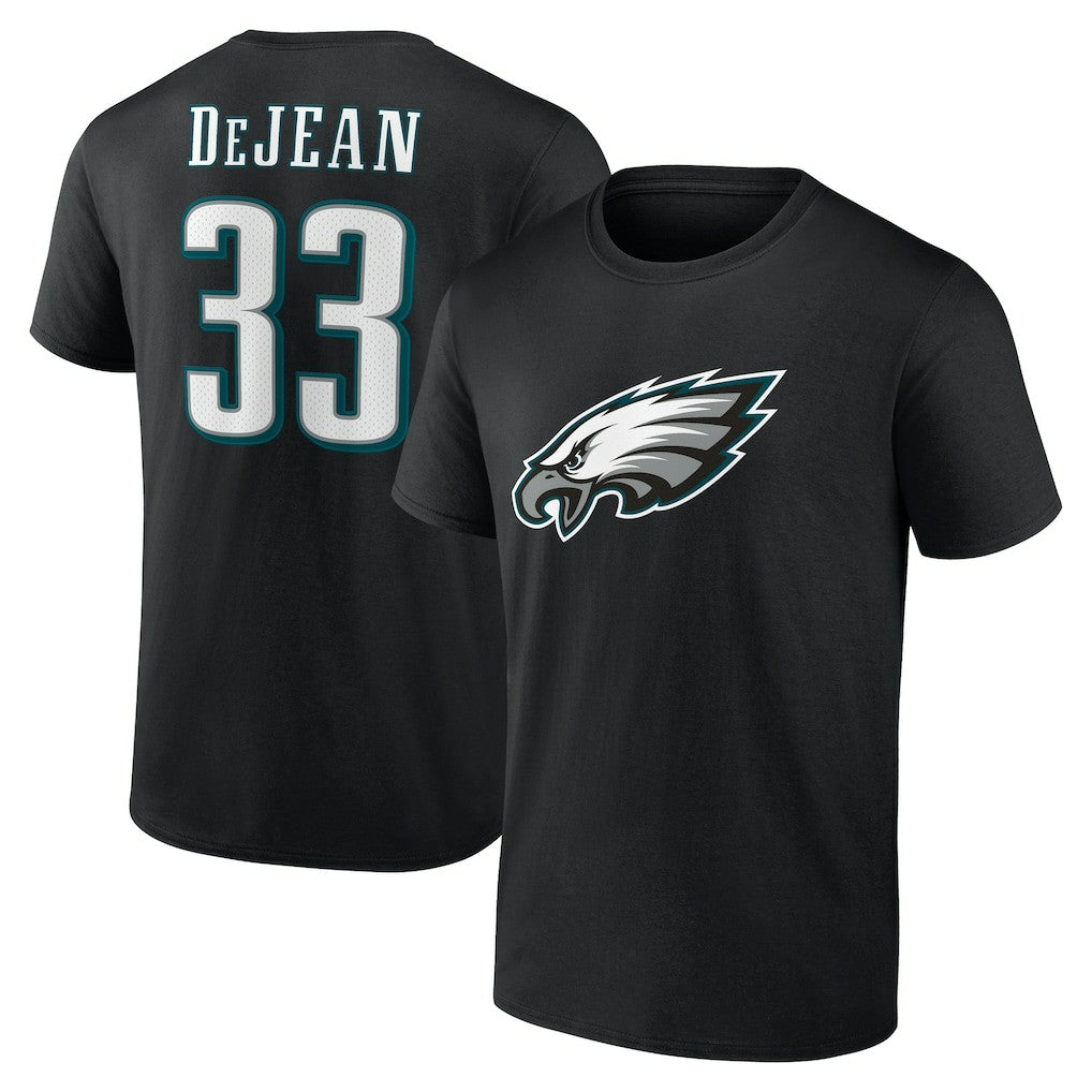 Cooper DeJean Philadelphia Eagles Icon Name & Number T-Shirt - Black for sale