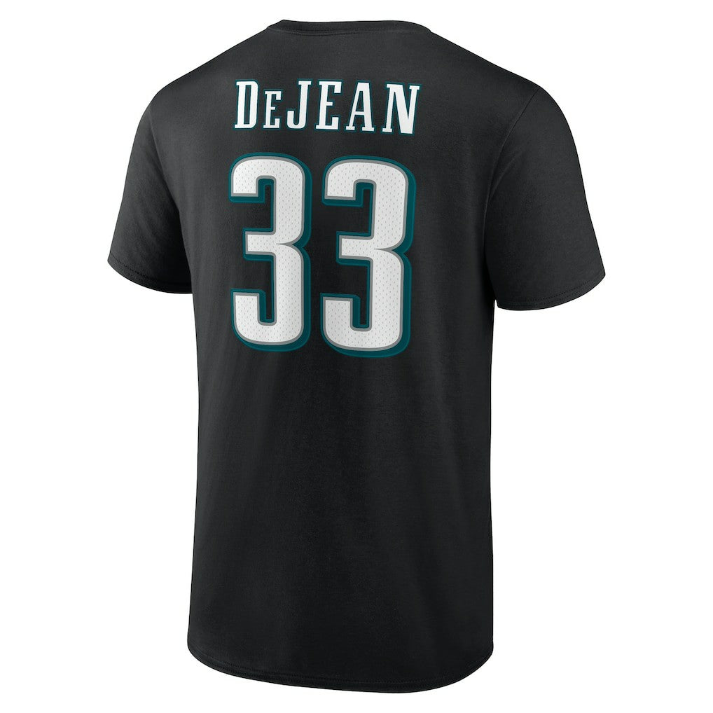 Cooper DeJean Philadelphia Eagles Icon Name & Number T-Shirt - Black for sale