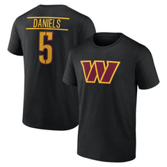 Jayden Daniels Washington Commanders Icon Name & Number T-Shirt - Black online