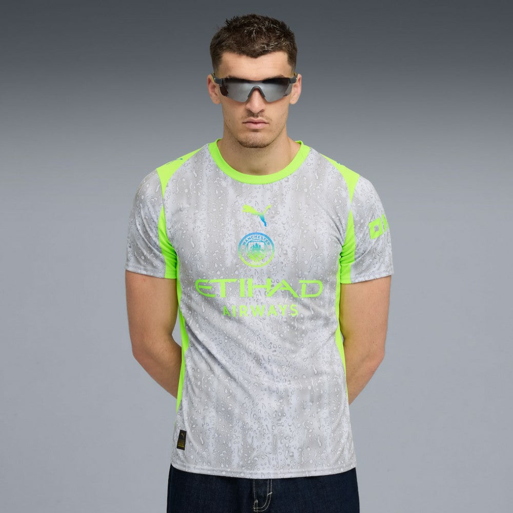 Manchester City 2025/26 Third Replica Jersey - Gray/Neon Green discount