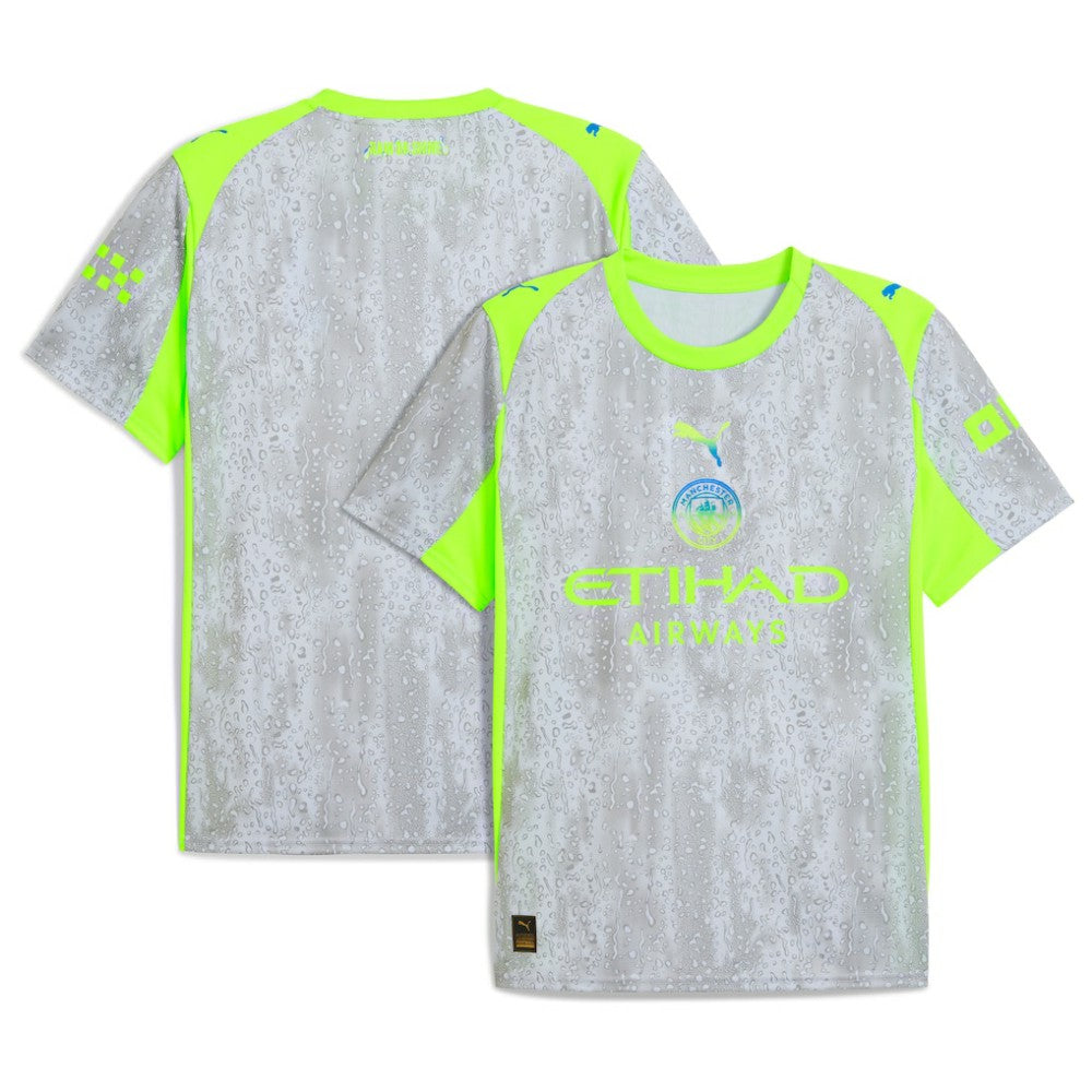 Manchester City 2025/26 Third Replica Jersey - Gray/Neon Green discount