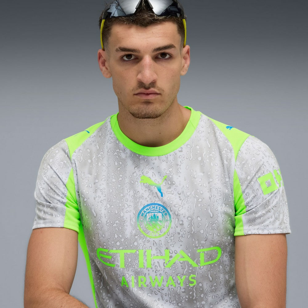 Manchester City 2025/26 Third Replica Jersey - Gray/Neon Green discount