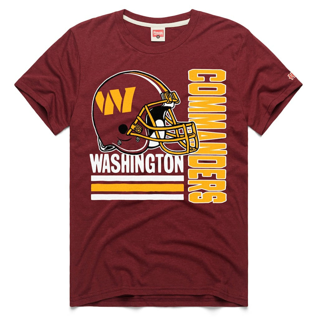 Washington Commanders Homage Helmet Stripe Tri-Blend T-Shirt - Burgundy cheap