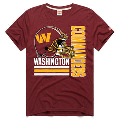 Washington Commanders Homage Helmet Stripe Tri-Blend T-Shirt - Burgundy cheap