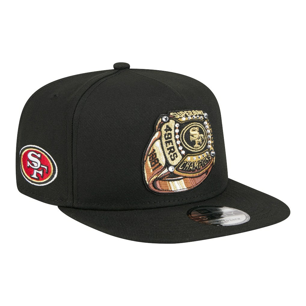 San Francisco 49ers New Era Super Bowl Ring 9FIFTY A-Frame Adjustable Hat - Black outlet