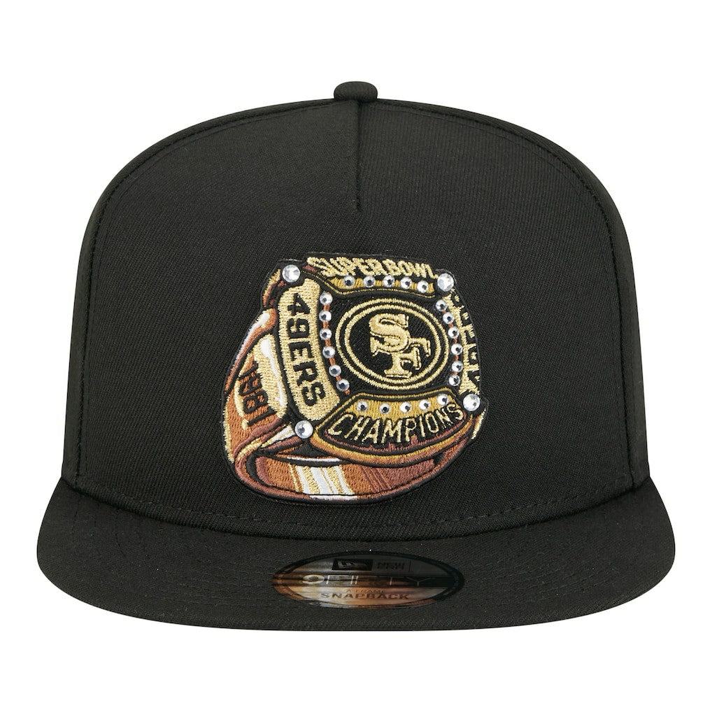 San Francisco 49ers New Era Super Bowl Ring 9FIFTY A-Frame Adjustable Hat - Black outlet