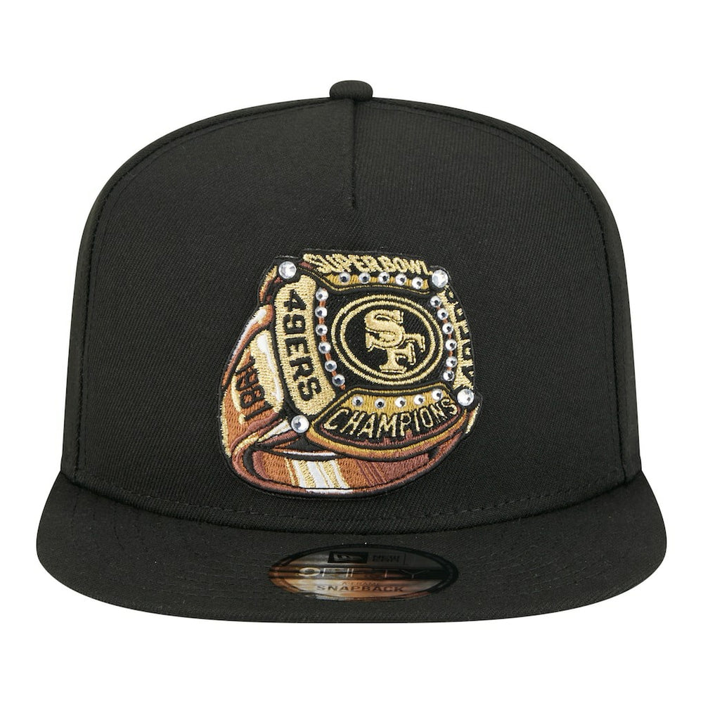 San Francisco 49ers New Era Super Bowl Ring 9FIFTY A-Frame Adjustable Hat - Black outlet