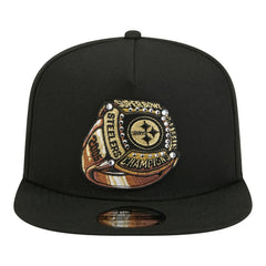 Pittsburgh Steelers New Era Super Bowl Ring 9FIFTY A-Frame Adjustable Hat - Black outlet