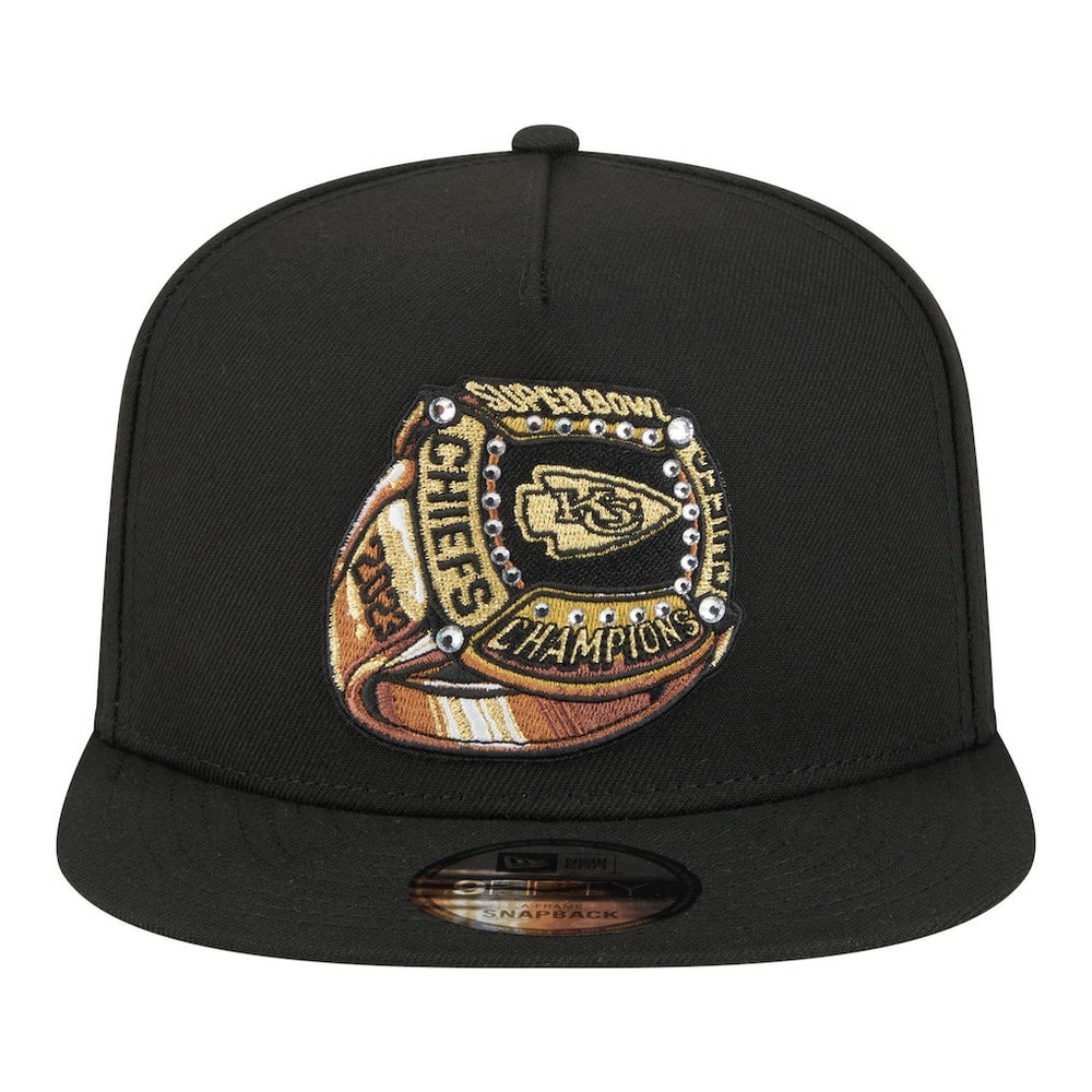 Kansas City Chiefs New Era Super Bowl Ring 9FIFTY A-Frame Adjustable Hat - Black for sale