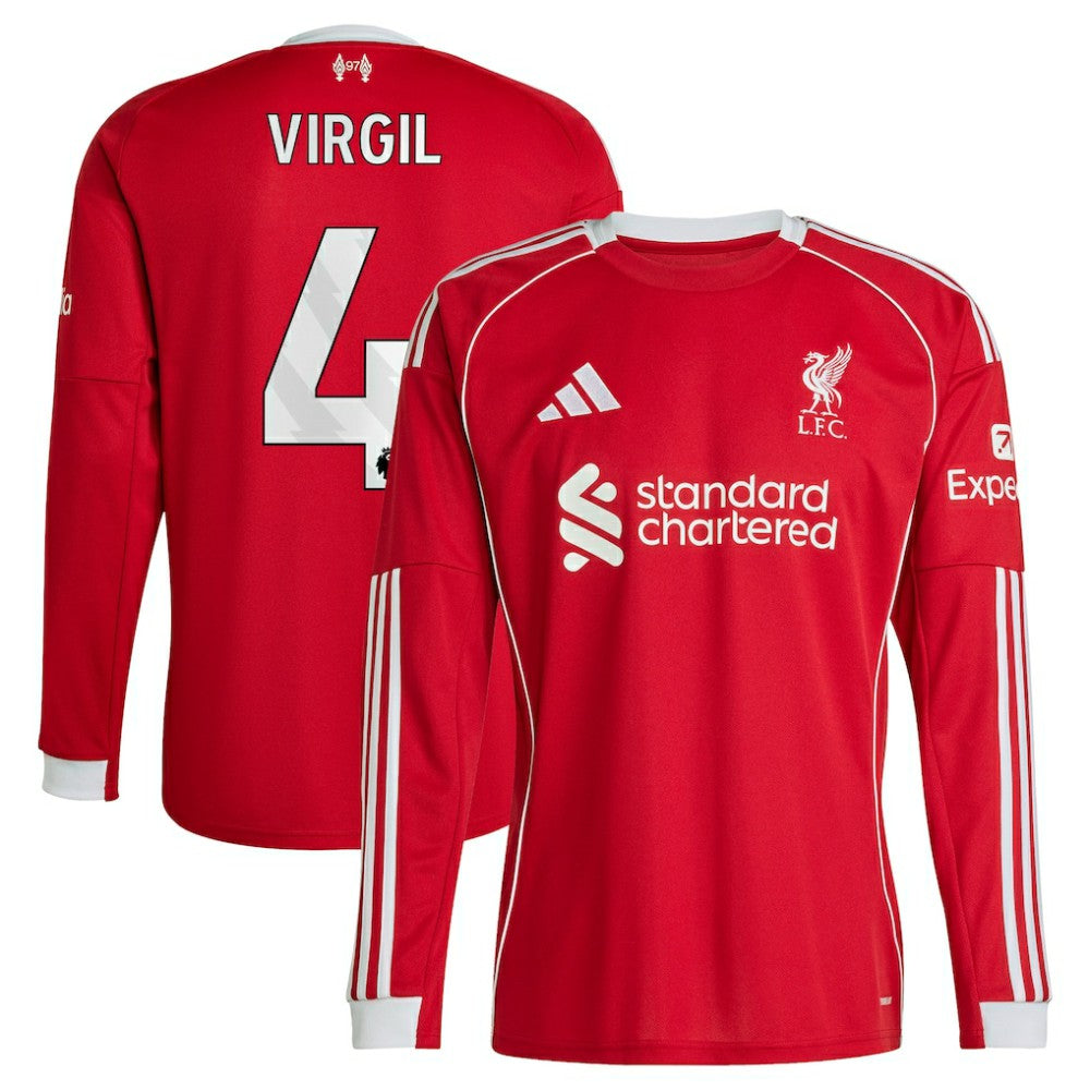 Virgil van Dijk Liverpool 2025/26 Home Replica Long Sleeve Jersey - Red shop
