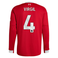 Virgil van Dijk Liverpool 2025/26 Home Replica Long Sleeve Jersey - Red shop