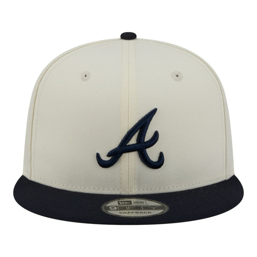 Atlanta Braves Localized 9FIFTY Snapback Hat Cream/Navy