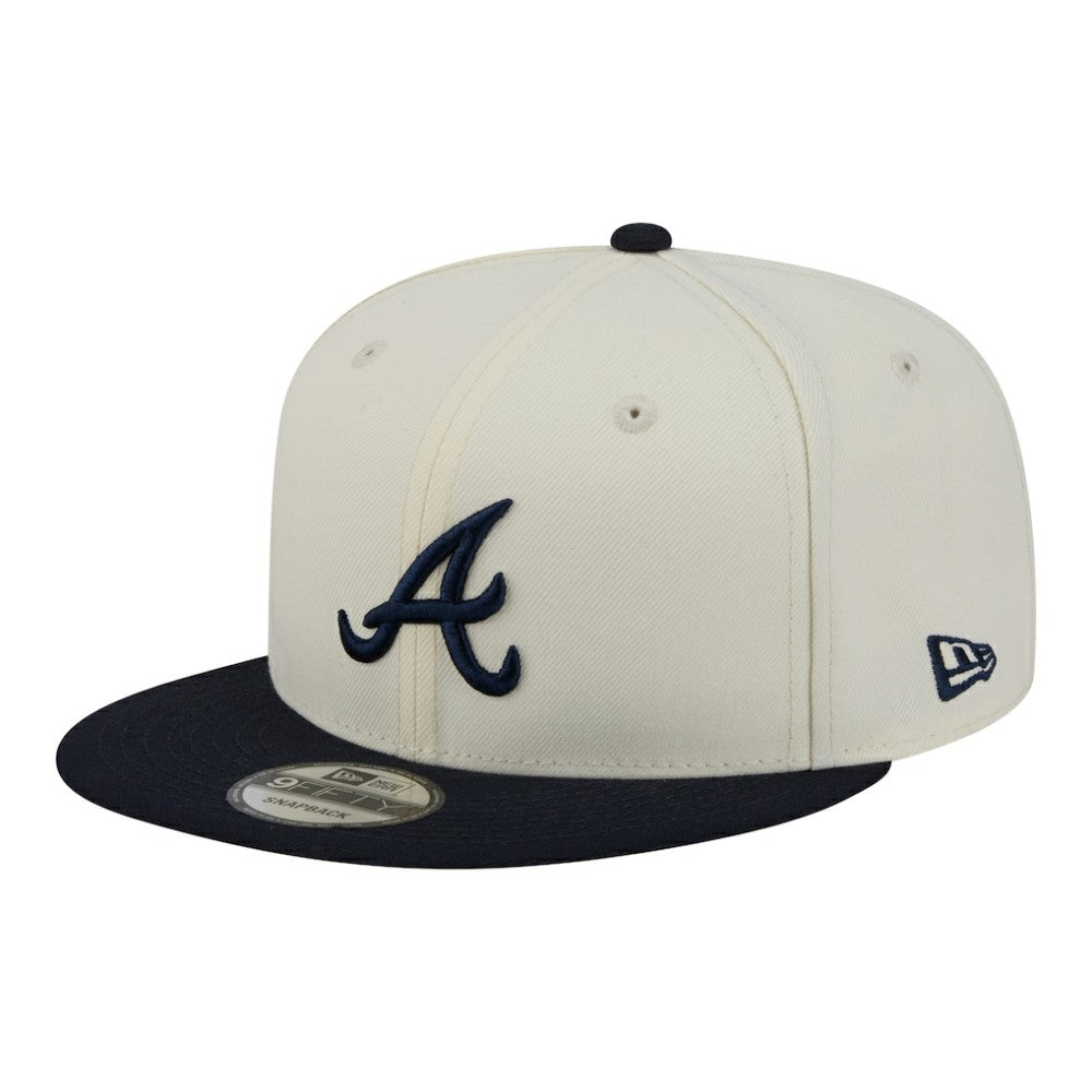 Atlanta Braves Localized 9FIFTY Snapback Hat Cream/Navy