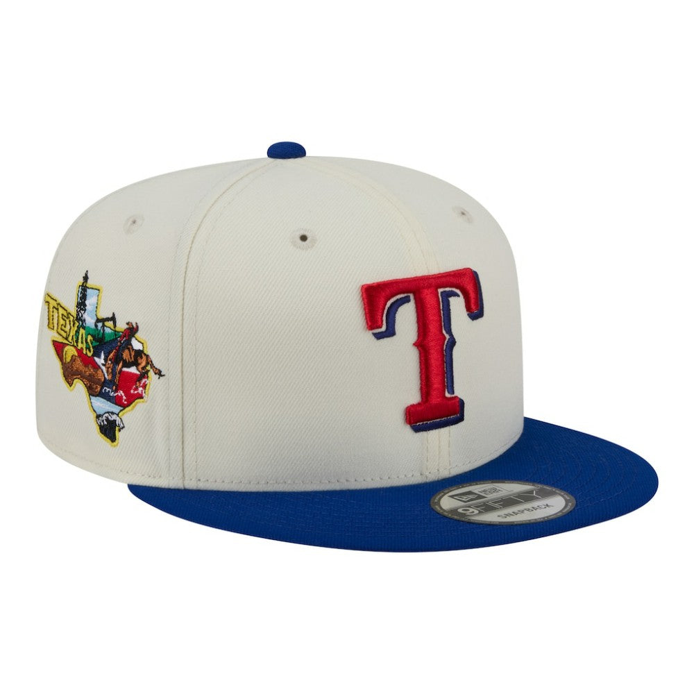 Texas Rangers Localized 9FIFTY Snapback Hat Cream/Royal