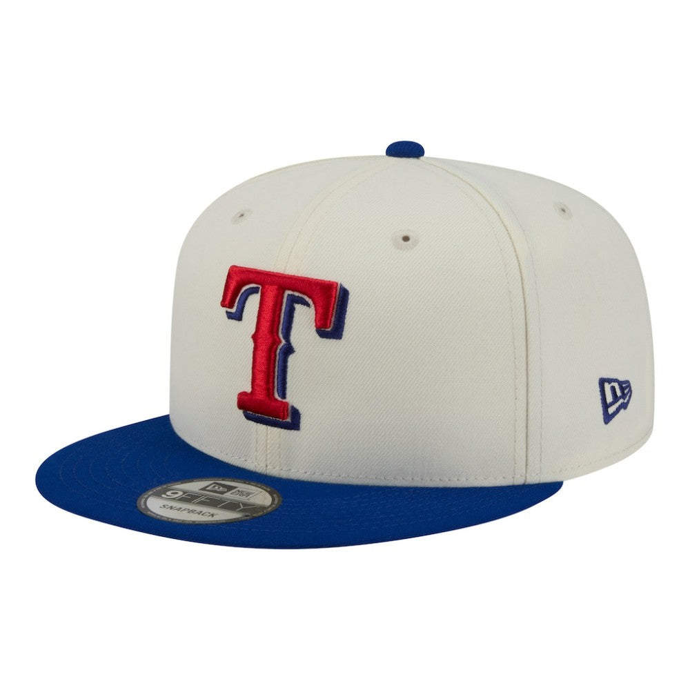 Texas Rangers Localized 9FIFTY Snapback Hat Cream/Royal