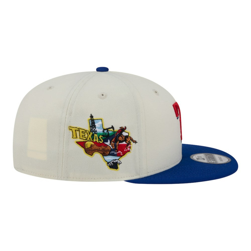 Texas Rangers Localized 9FIFTY Snapback Hat Cream/Royal