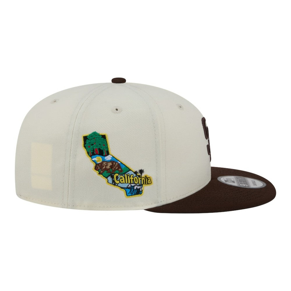 San Diego Padres Localized 9FIFTY Snapback Hat Cream/Brown