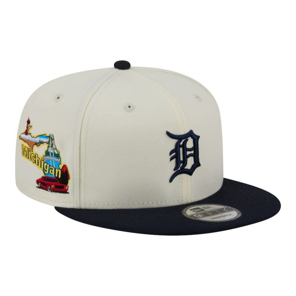 Detroit Tigers Localized 9FIFTY Snapback Hat Cream/Navy
