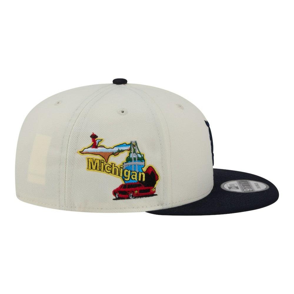 Detroit Tigers Localized 9FIFTY Snapback Hat Cream/Navy