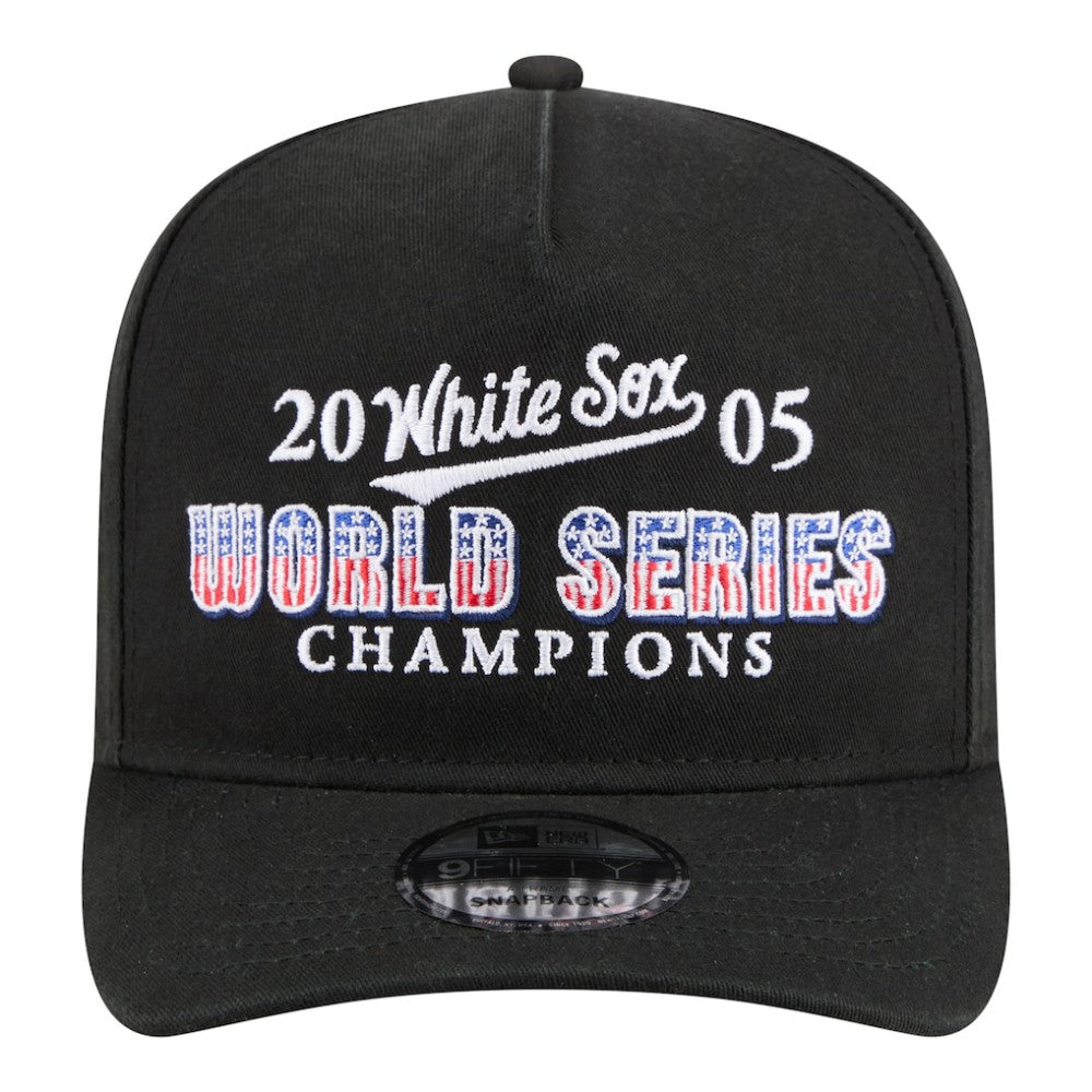 Chicago White Sox 2005 World Series Champions Historic 9FIFTY A-Frame Snapback Hat Black