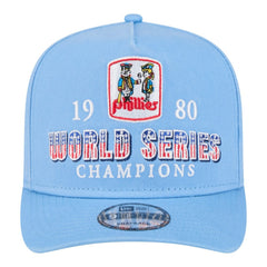 Philadelphia Phillies 1980 World Series Champions Throwback 9FIFTY A-Frame Snapback Hat Light Blue