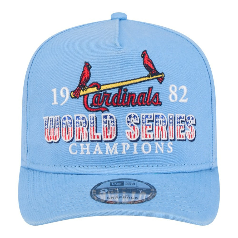 St. Louis Cardinals 1982 World Series Champions Historic 9FIFTY A-Frame Snapback Hat Light Blue