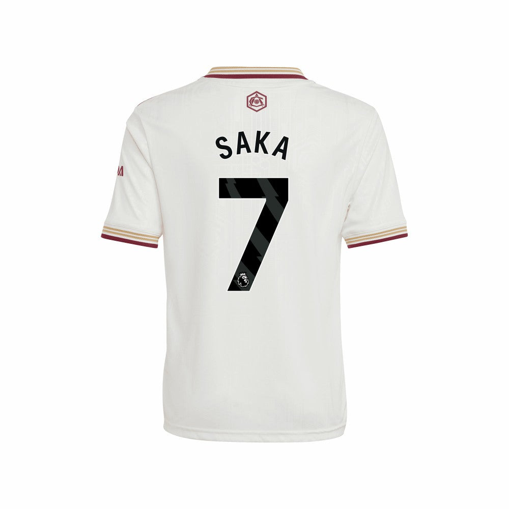 Bukayo Saka Arsenal Youth 2025/26 Third Replica Player Jersey - White sale