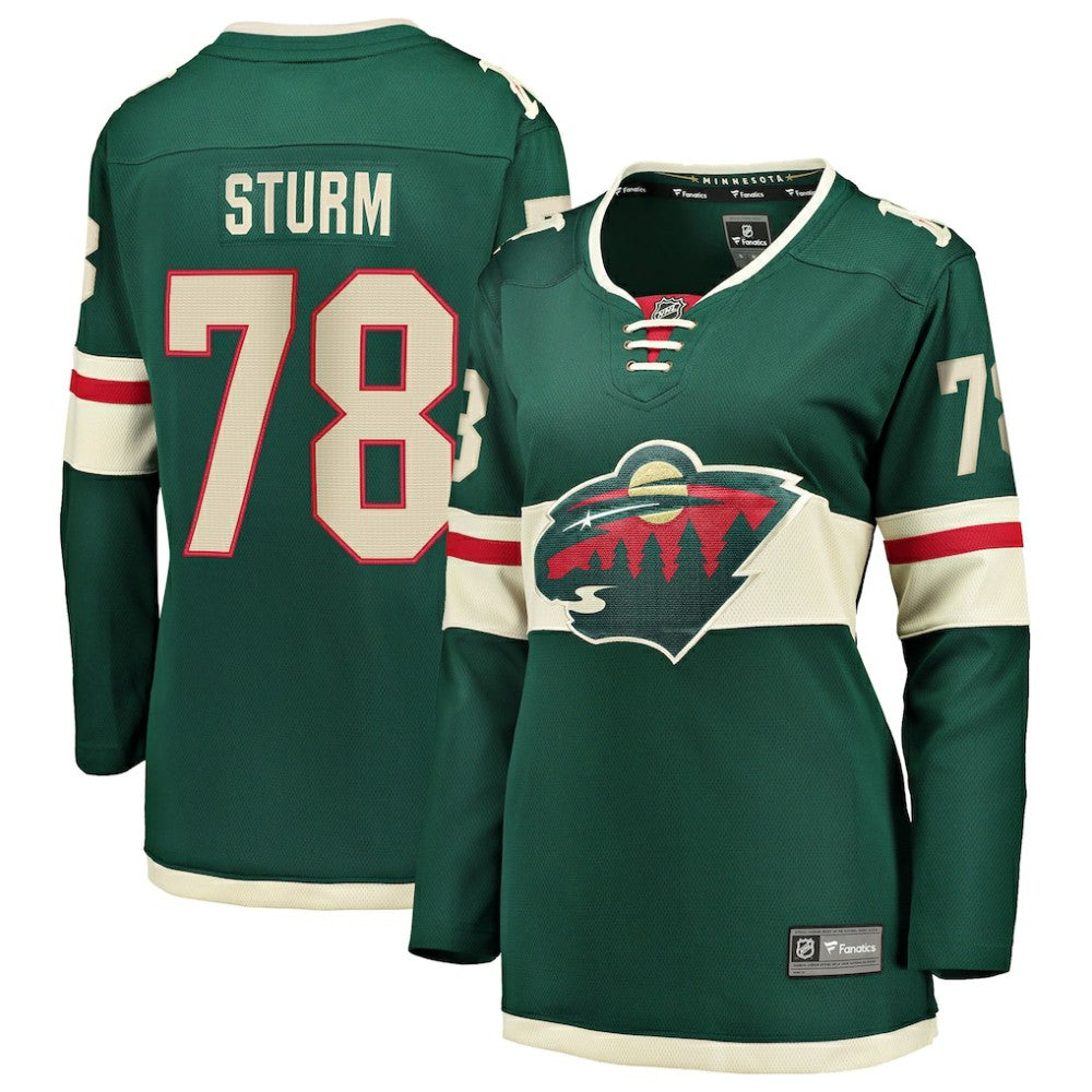Nico Sturm Minnesota Wild Fanatics Women's Home Breakaway Jersey - Green Jerseys