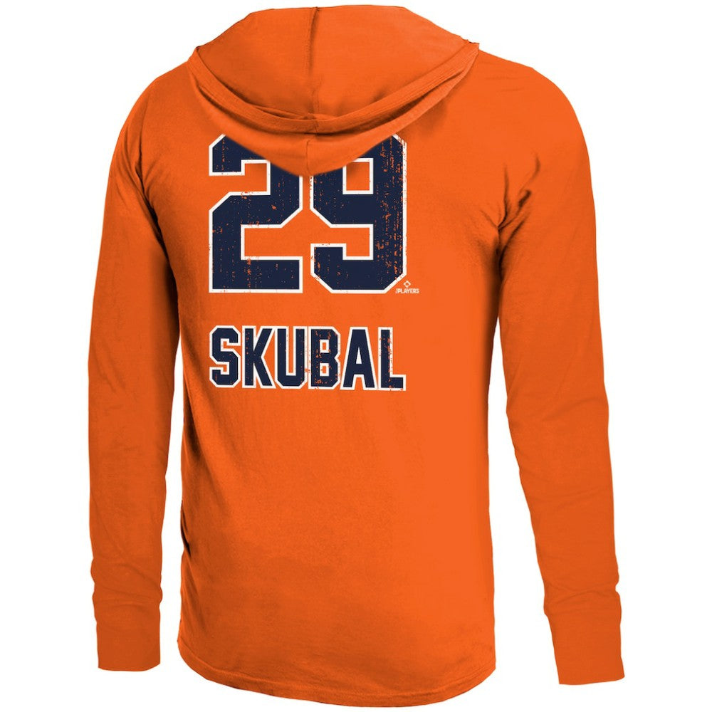 Tarik Skubal Detroit Tigers Majestic Threads Lightweight Name & Number Hoodie Orange