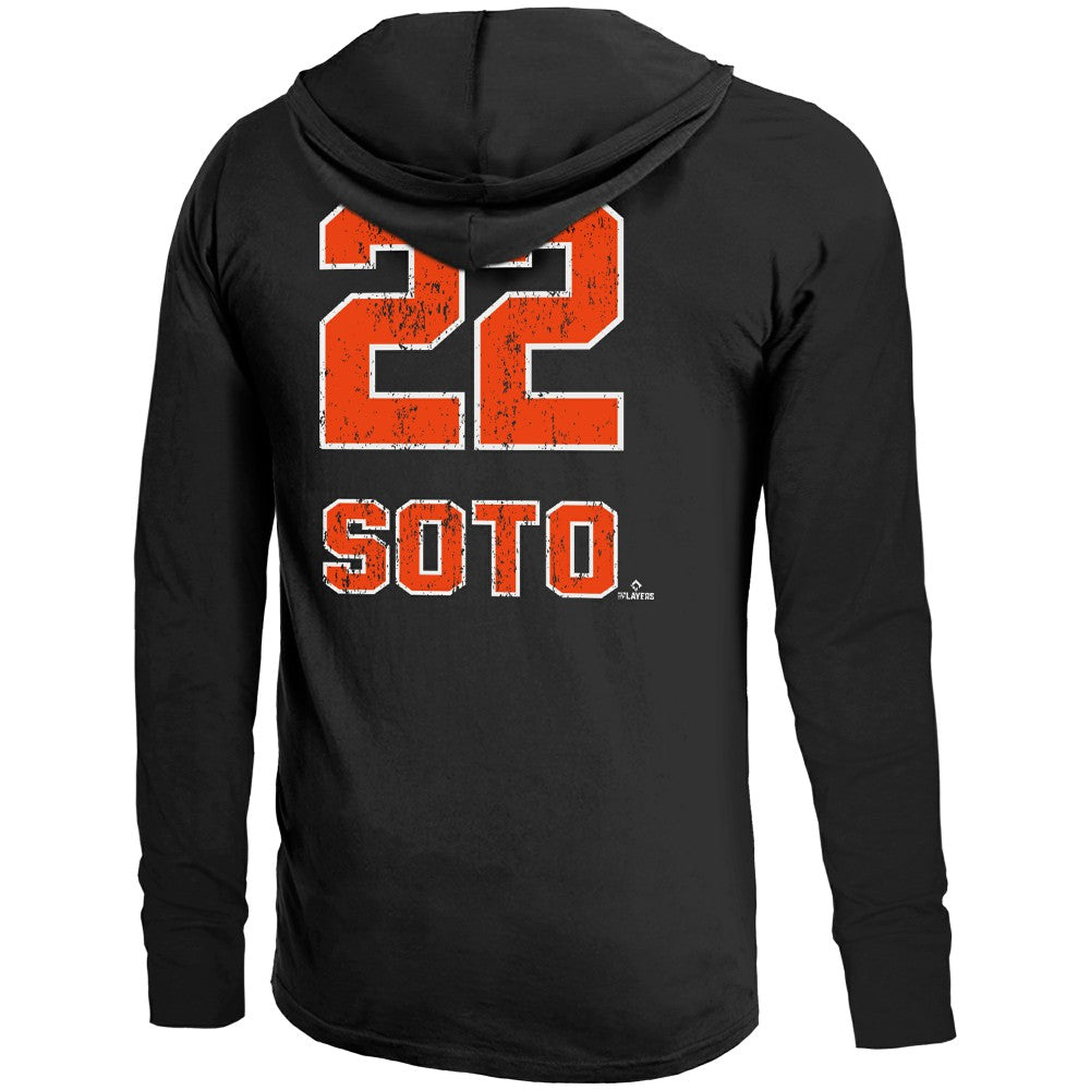 Juan Soto New York Mets Majestic Threads Lightweight Name & Number Hoodie Black