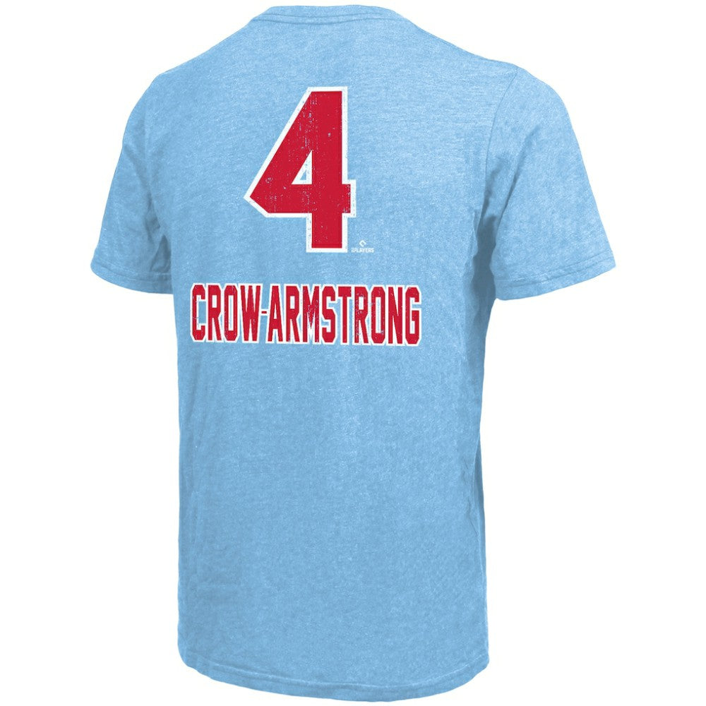 Pete Crow-Armstrong Chicago Cubs Majestic Threads Triblend Name & Number T-Shirt Light Blue