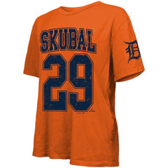 Tarik Skubal Detroit Tigers Majestic Threads Women's Oversized Name & Number T-Shirt Orange