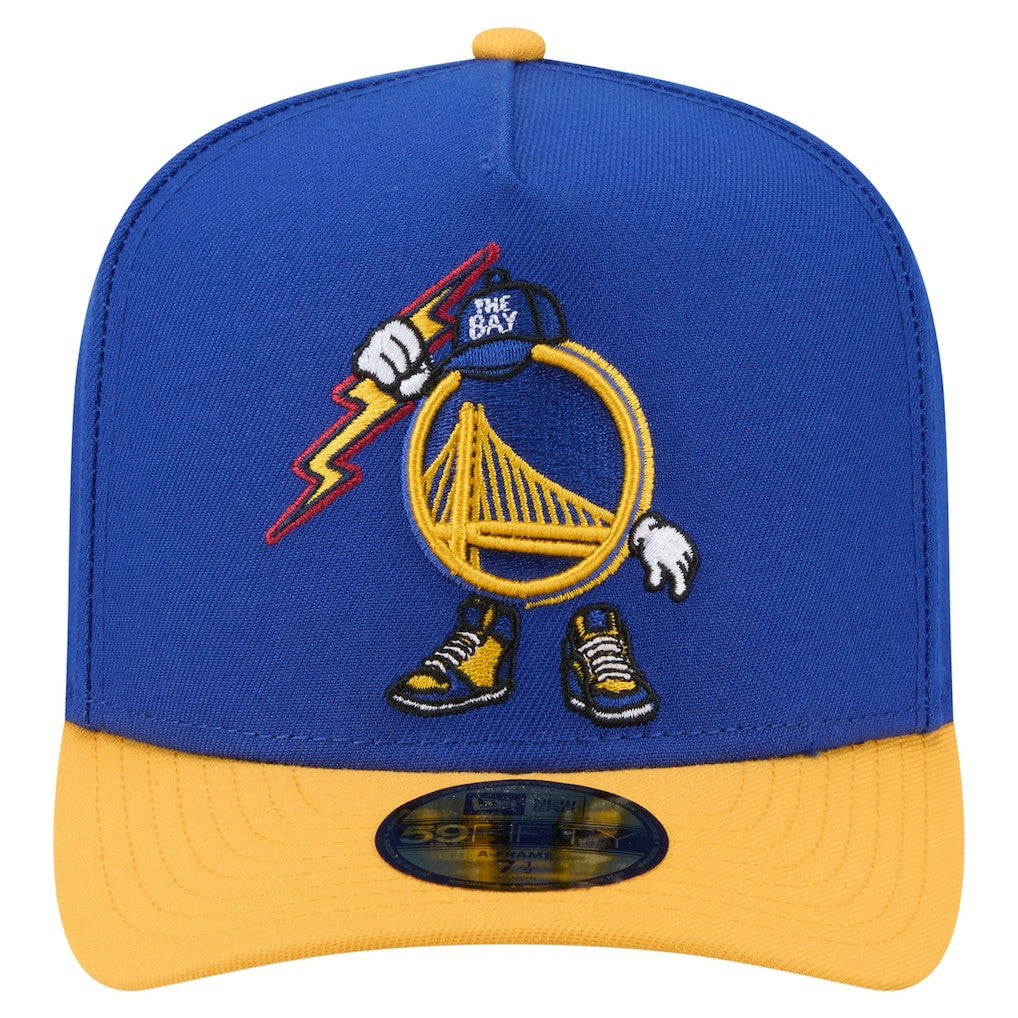 Golden State Warriors Injection Cartoon Logo A-Frame 59FIFTY Fitted Hat sale - Royal outlet