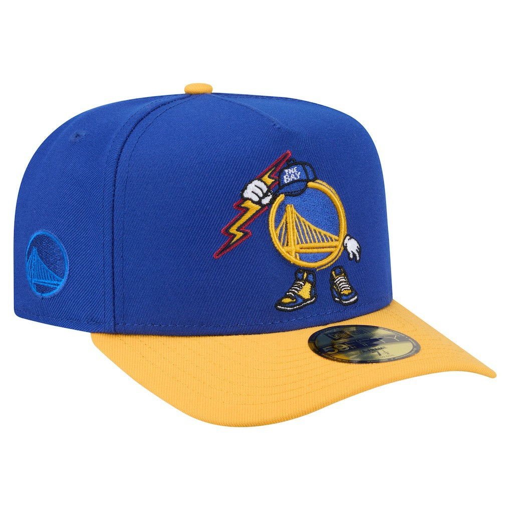Golden State Warriors Injection Cartoon Logo A-Frame 59FIFTY Fitted Hat sale - Royal outlet