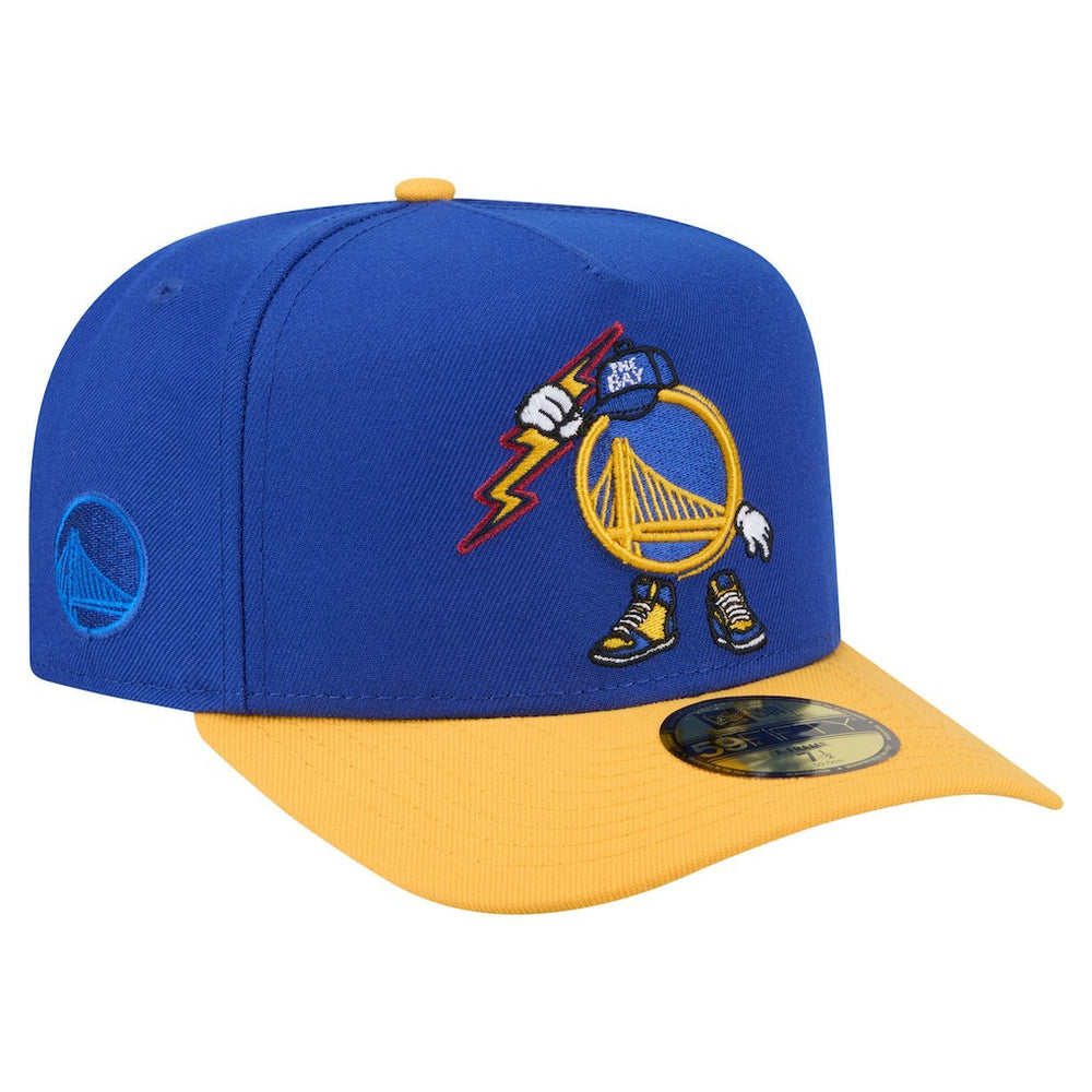 Golden State Warriors Injection Cartoon Logo A-Frame 59FIFTY Fitted Hat sale - Royal outlet
