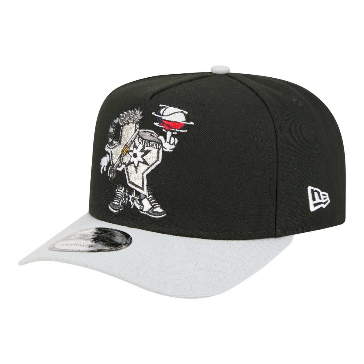 San Antonio Spurs Injection Cartoon Logo A-Frame 9FIFTY Adjustable Hat - Black shop