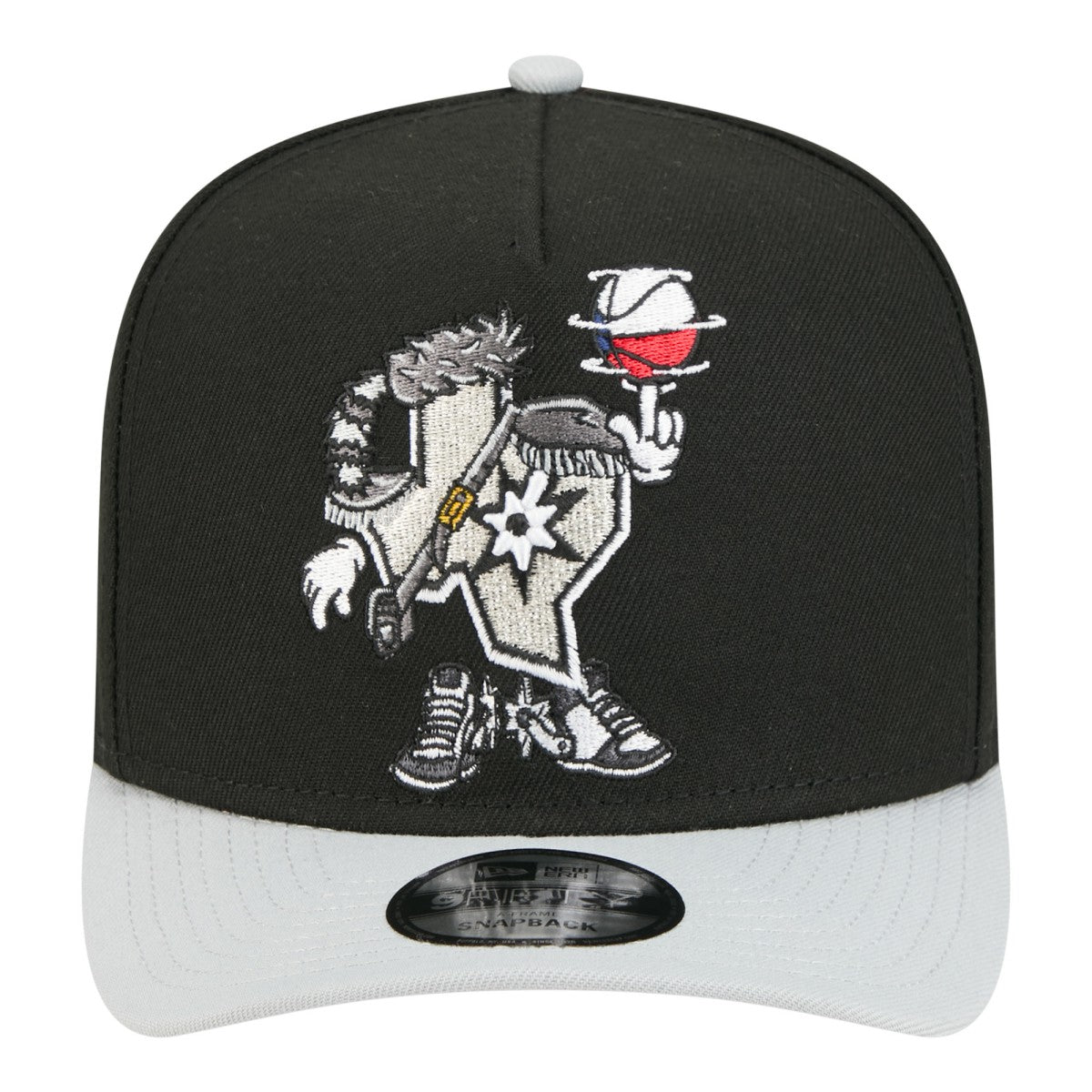 San Antonio Spurs Injection Cartoon Logo A-Frame 9FIFTY Adjustable Hat - Black shop