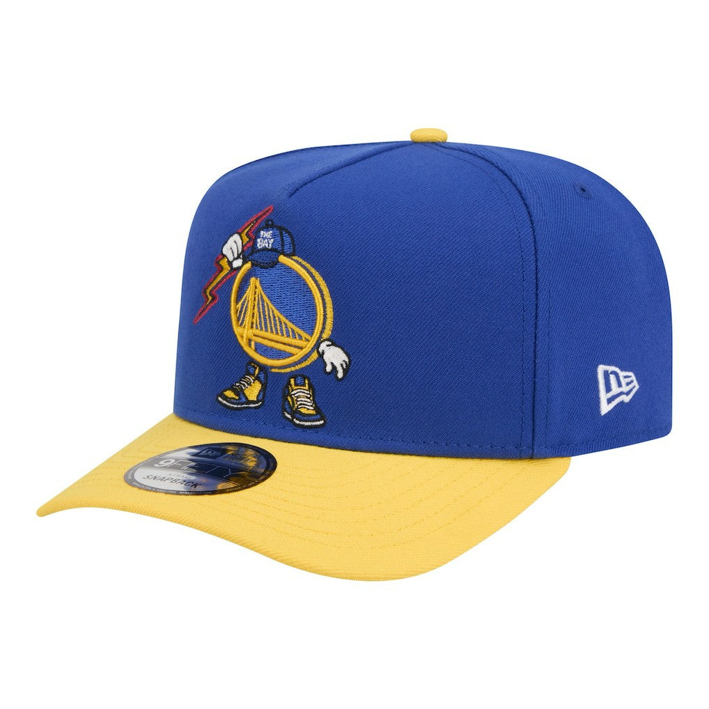 Golden State Warriors Injection Cartoon Logo A-Frame 9FIFTY Adjustable Hat sale - Royal cheap