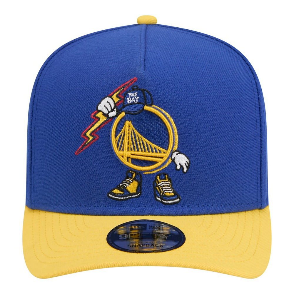 Golden State Warriors Injection Cartoon Logo A-Frame 9FIFTY Adjustable Hat sale - Royal cheap