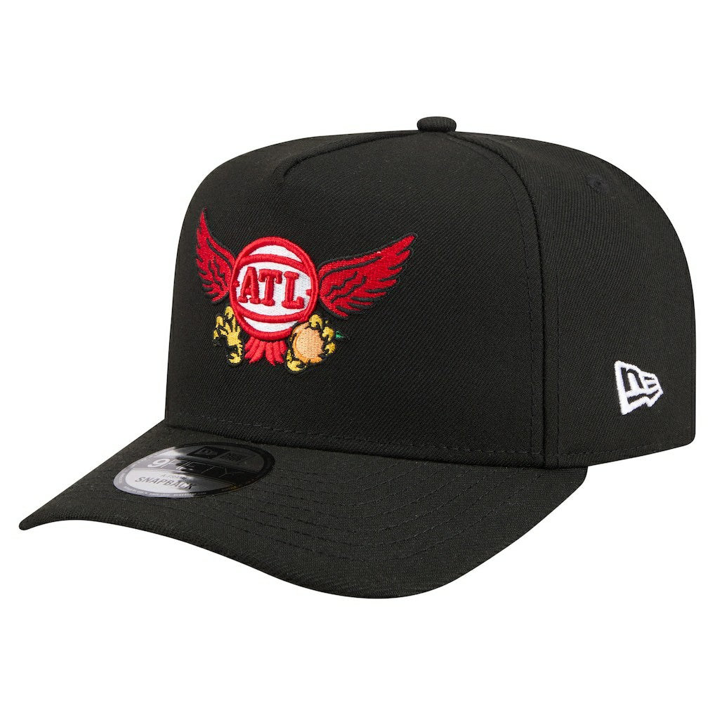 Atlanta Hawks Injection Cartoon Logo A-Frame 9FIFTY Adjustable Hat - Black sale