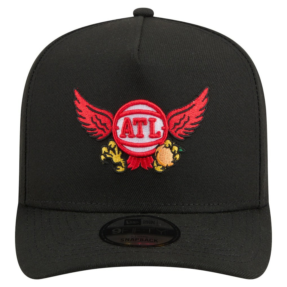 Atlanta Hawks Injection Cartoon Logo A-Frame 9FIFTY Adjustable Hat - Black sale
