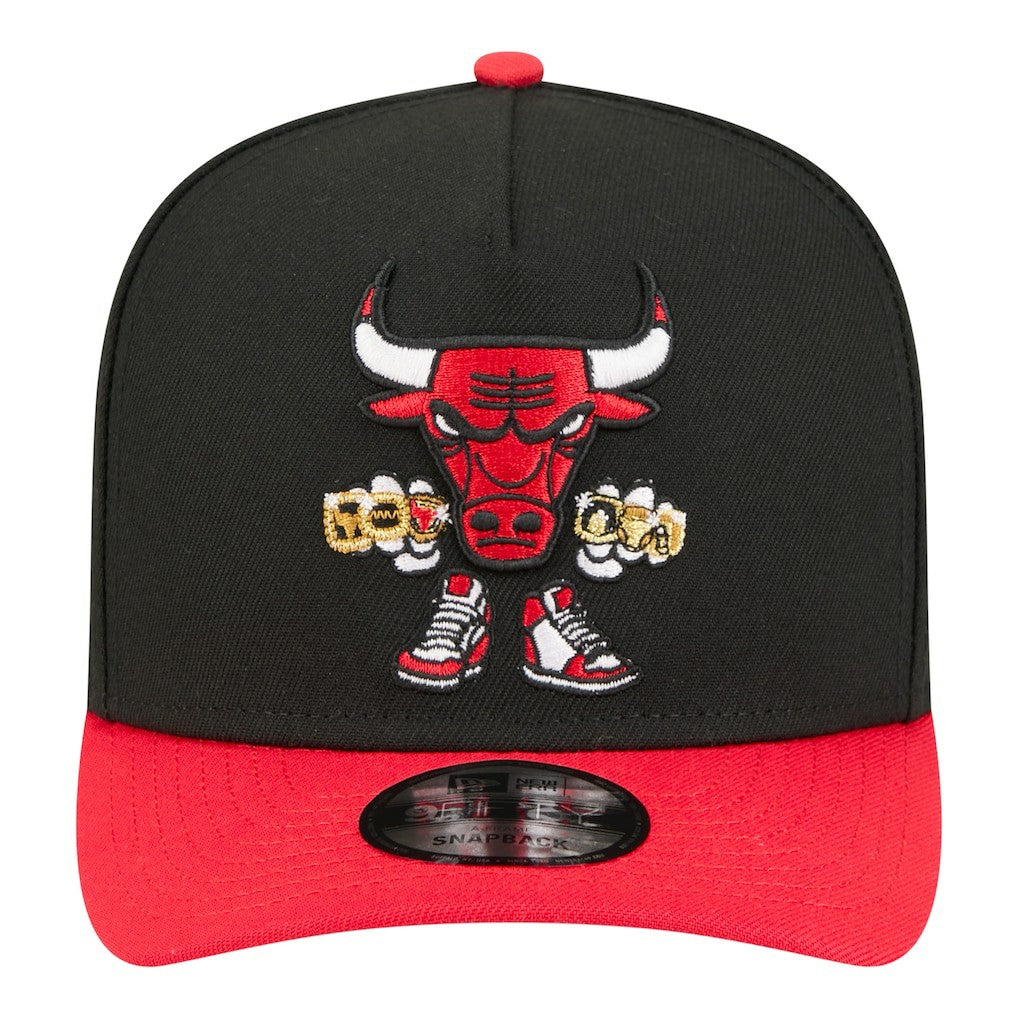 Chicago Bulls Injection Cartoon Logo A-Frame 9FIFTY Adjustable Hat - Black shop