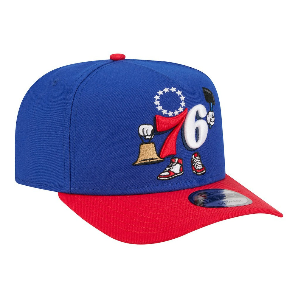 Philadelphia 76ers Injection Cartoon Logo A-Frame 9FIFTY Adjustable Hat - Royal for sale