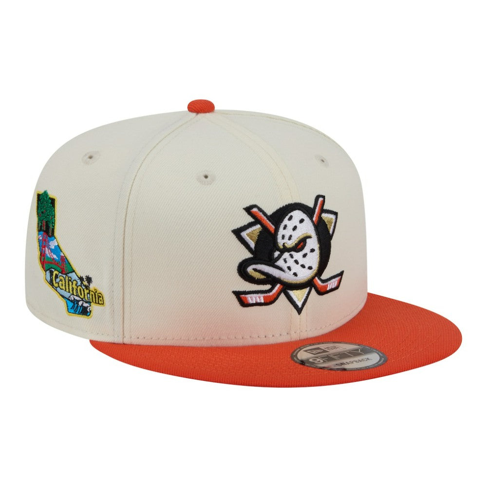 Anaheim Ducks New Era Injection Localized Two-Tone 9FIFTY Snapback Hat - White/Orange Hats
