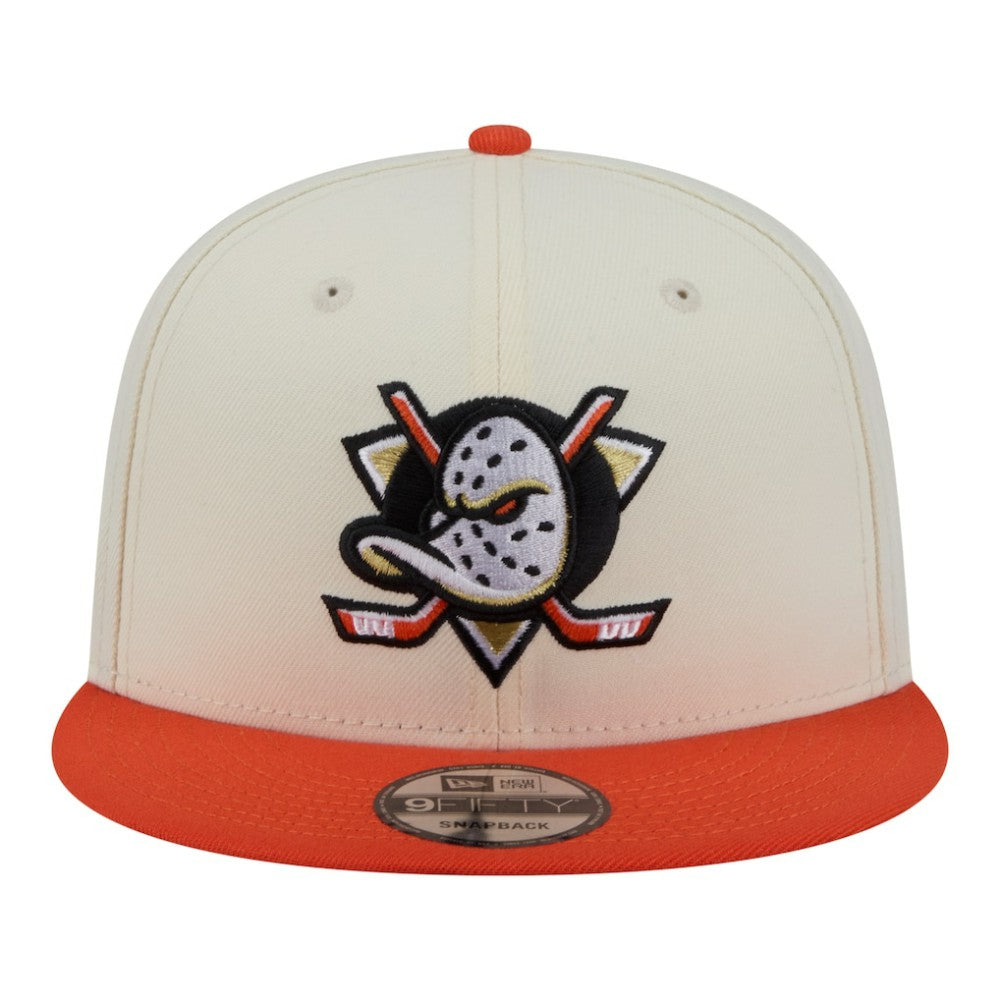 Anaheim Ducks New Era Injection Localized Two-Tone 9FIFTY Snapback Hat - White/Orange Hats