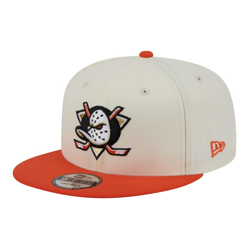 Anaheim Ducks New Era Injection Localized Two-Tone 9FIFTY Snapback Hat - White/Orange Hats