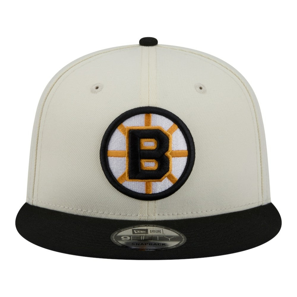 Boston Bruins New Era Injection Localized Two-Tone 9FIFTY Snapback Hat - White/Black Hats